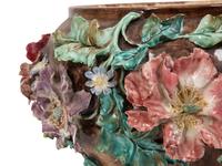 A French Barbotine Majolica Vase