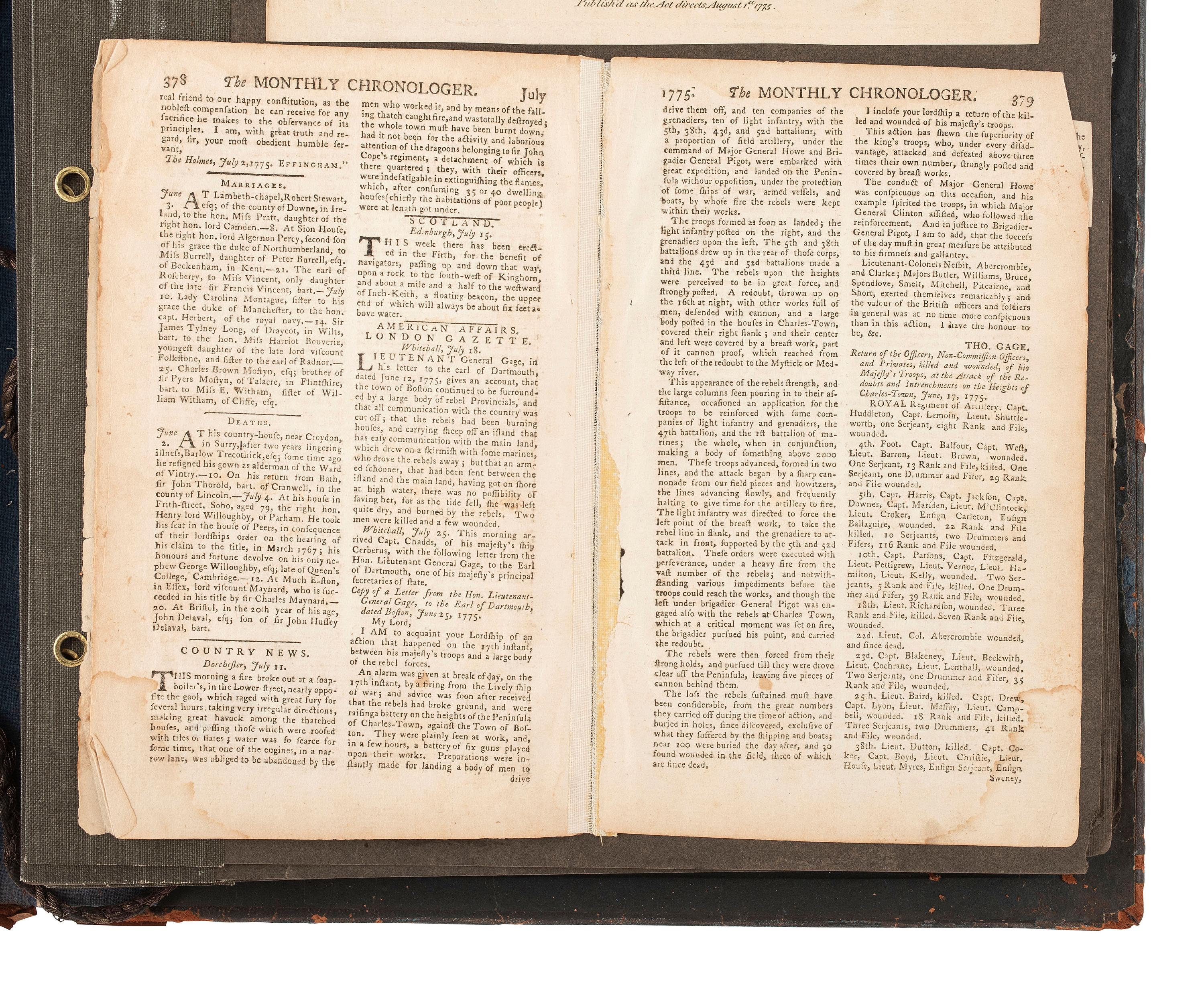 [AUTOGRAPHS]. Scrapbook containing autographs and ephemera, including scarce Revolutionary War-era imprints.