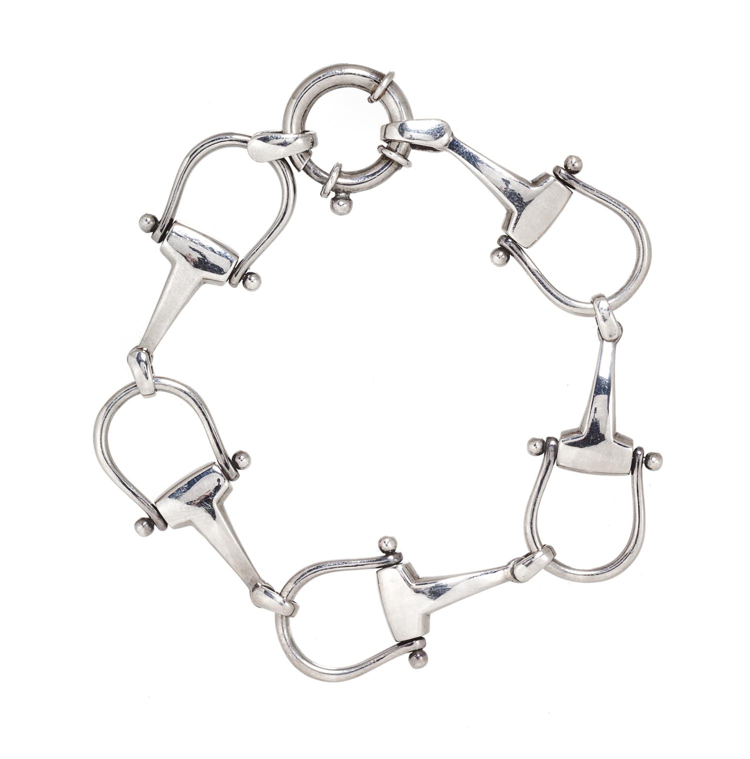 A Sterling Silver Equestrian Horse-Bit Bracelet, Thistle & Bee, 19.00 dwts.