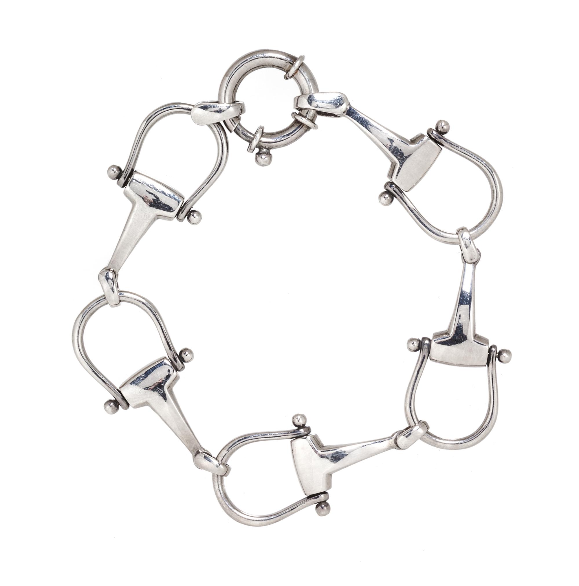 A Sterling Silver Equestrian Horse-Bit Bracelet, Thistle & Bee, 19.00 dwts.