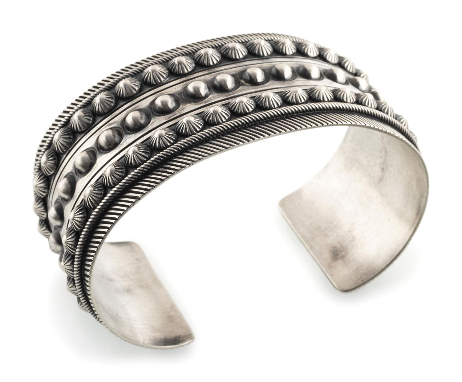 Navajo Cast Sterling Silver Cuff Bracelet
