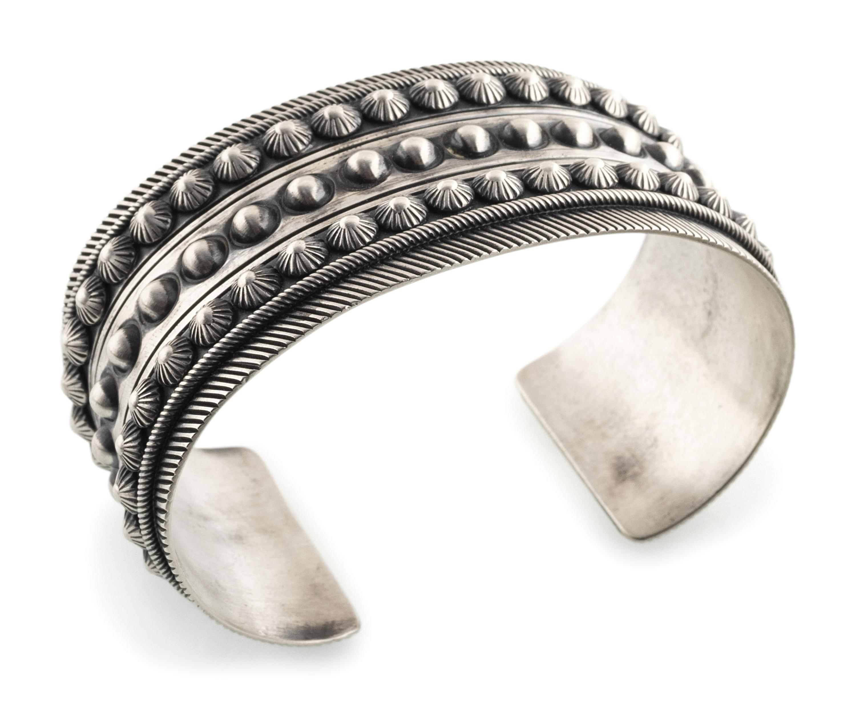 Navajo Cast Sterling Silver Cuff Bracelet