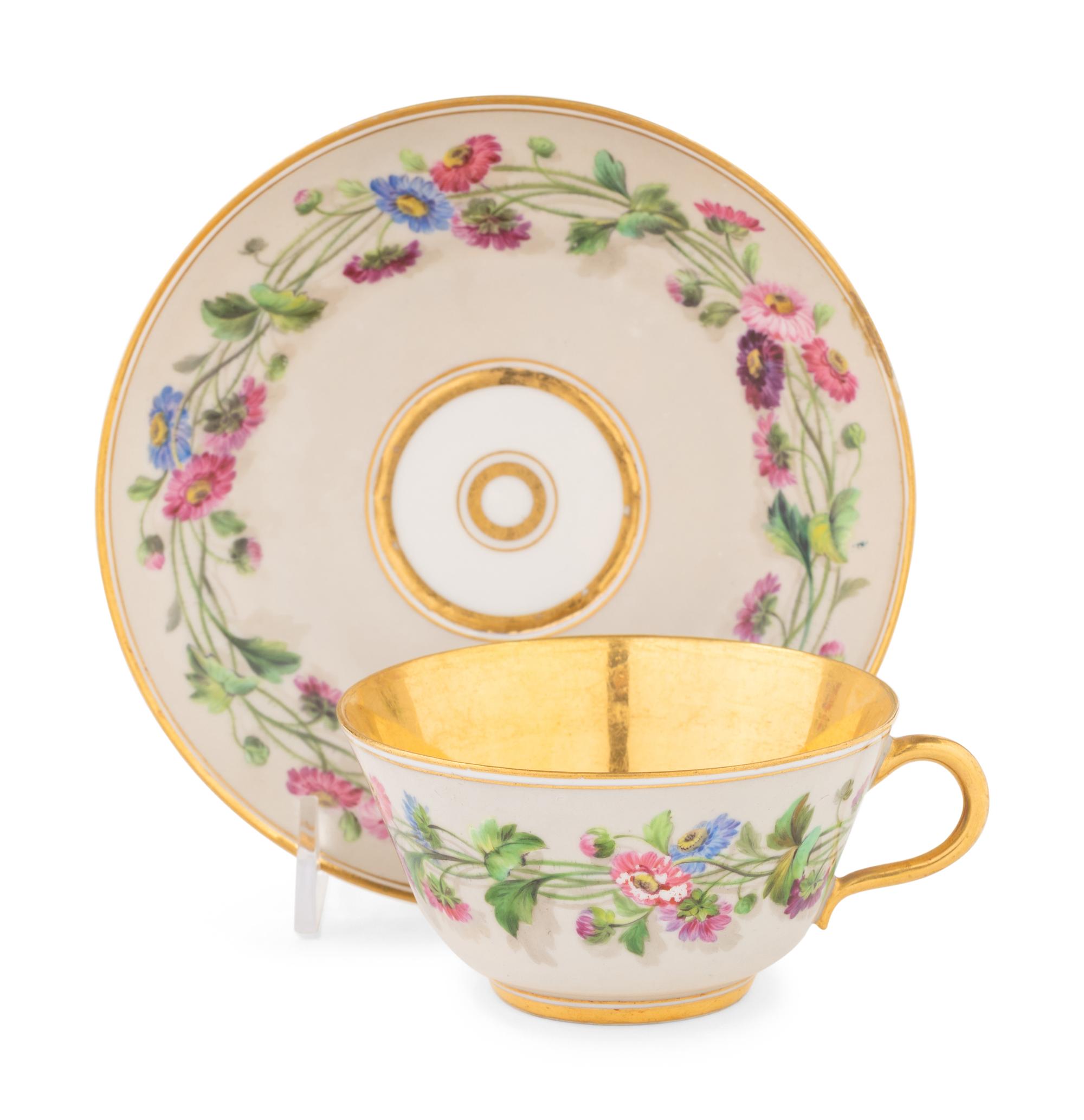 An Alexander II Imperial Porcelain Factory Teacup and Saucer