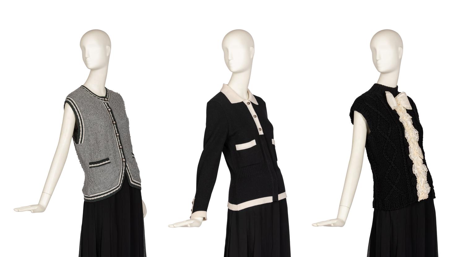 Three Chanel Cashmere Knits: Two Vests, One Cardigan, 2000-10s