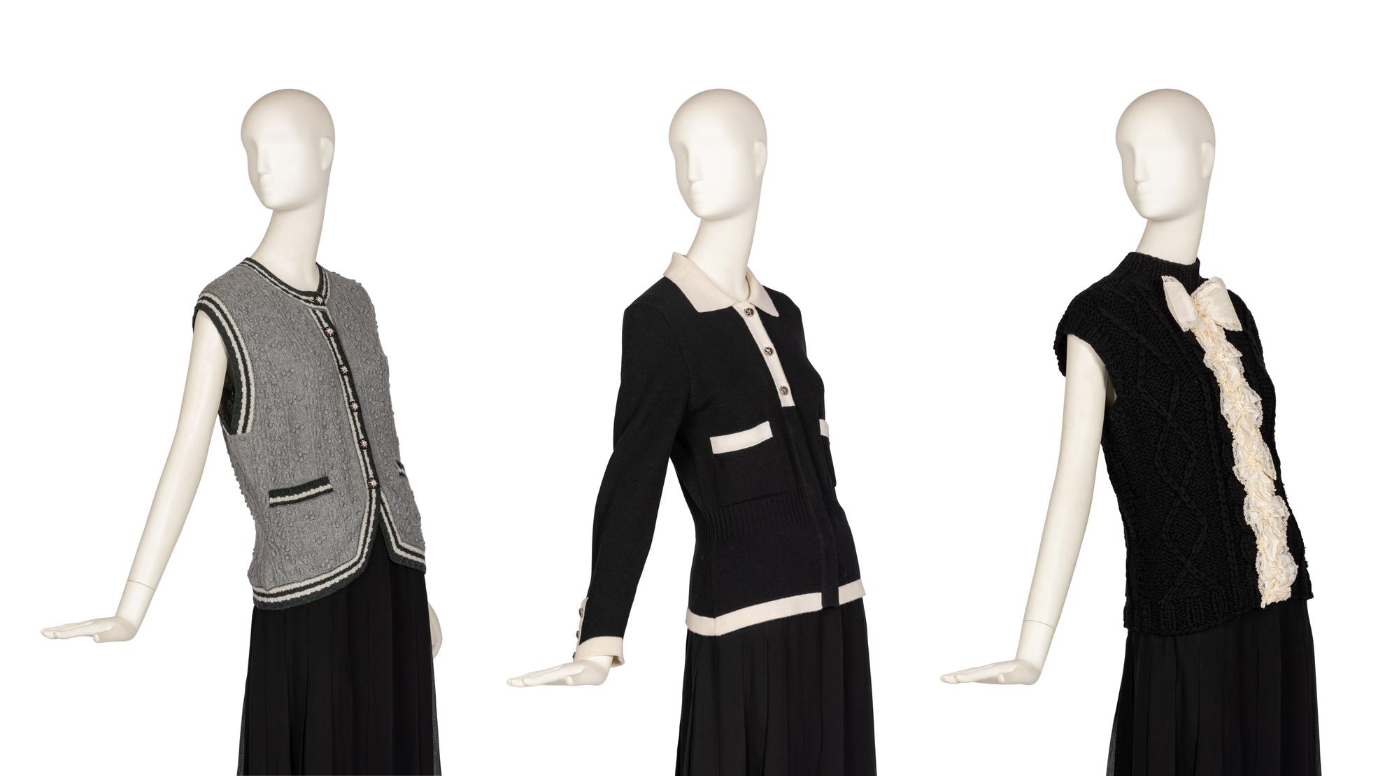 Three Chanel Cashmere Knits: Two Vests, One Cardigan, 2000-10s