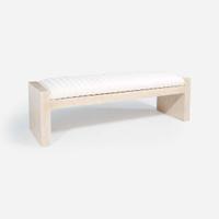 Contemporary A Cerused Upholstered Bench, circa 1980