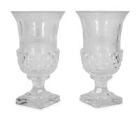 A Pair of English Cut and Etched Glass Vases — 19TH CENTURY