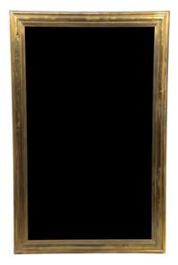 A Rectangular Wall Mirror with Molded Brass Frame Length 63 inches x width 40 1/2 inches. — 20TH CENTURY