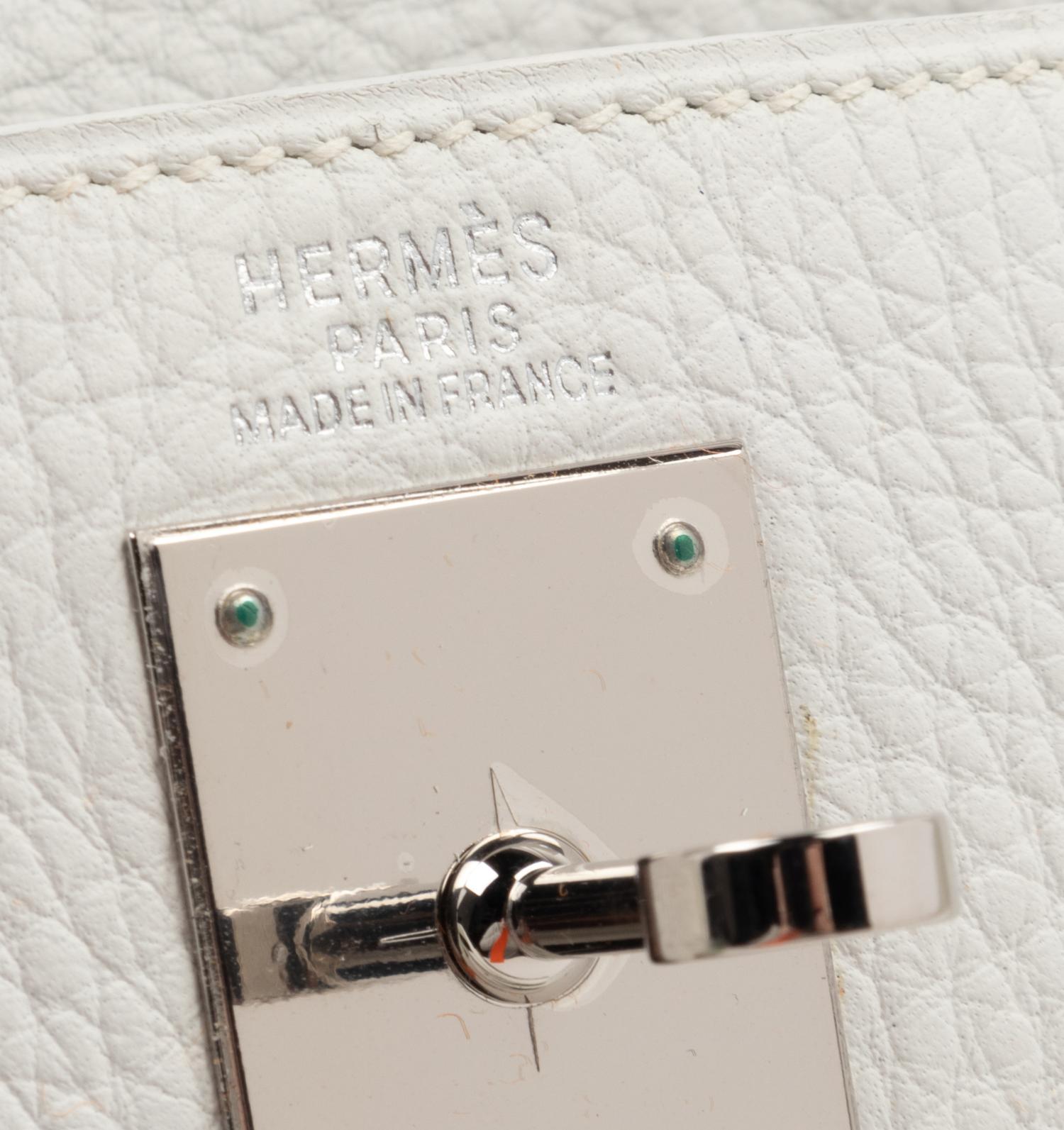 Hermès White Leather 32cm Kelly Bag, 2004