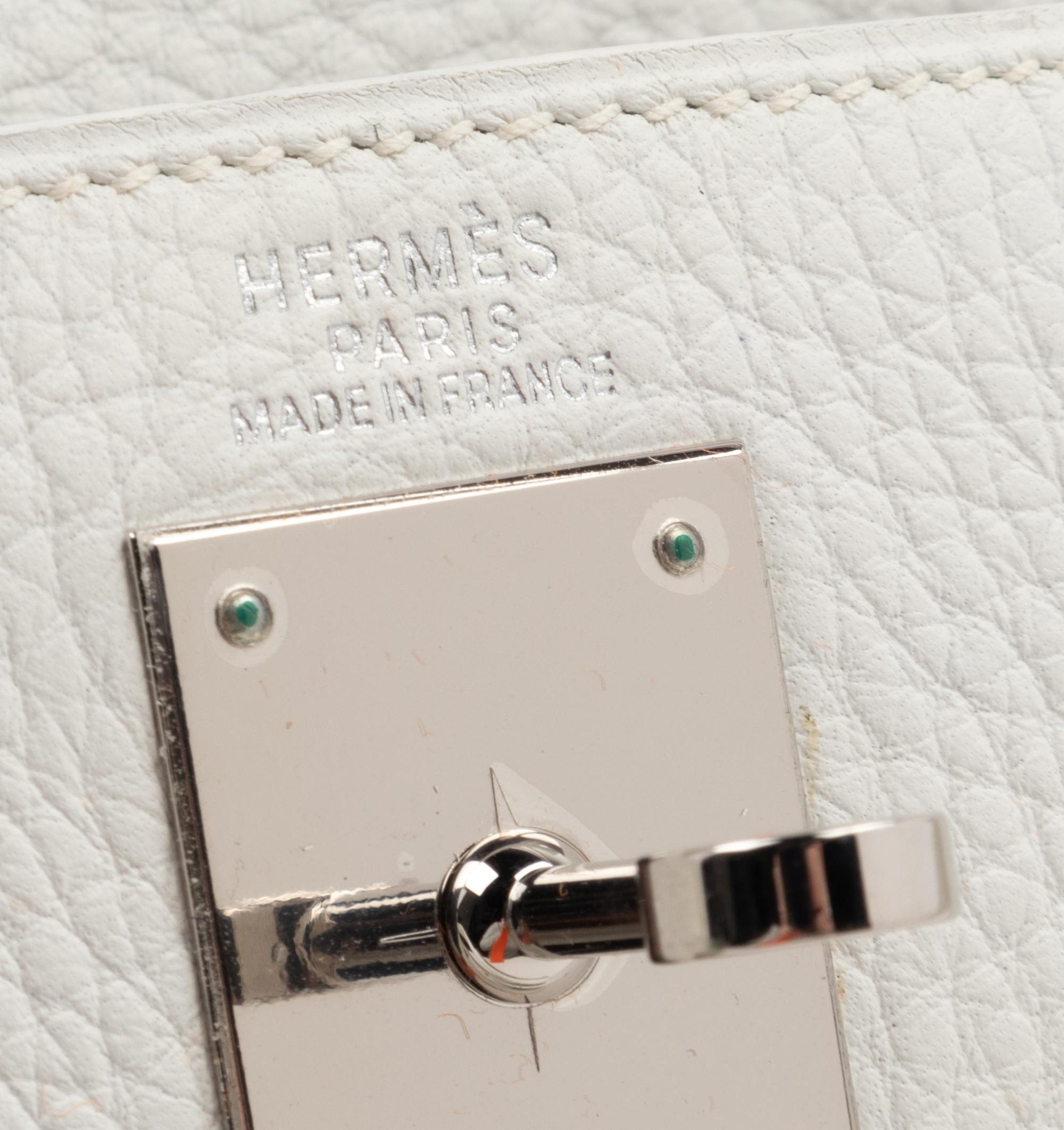 Hermès White Leather 32cm Kelly Bag, 2004
