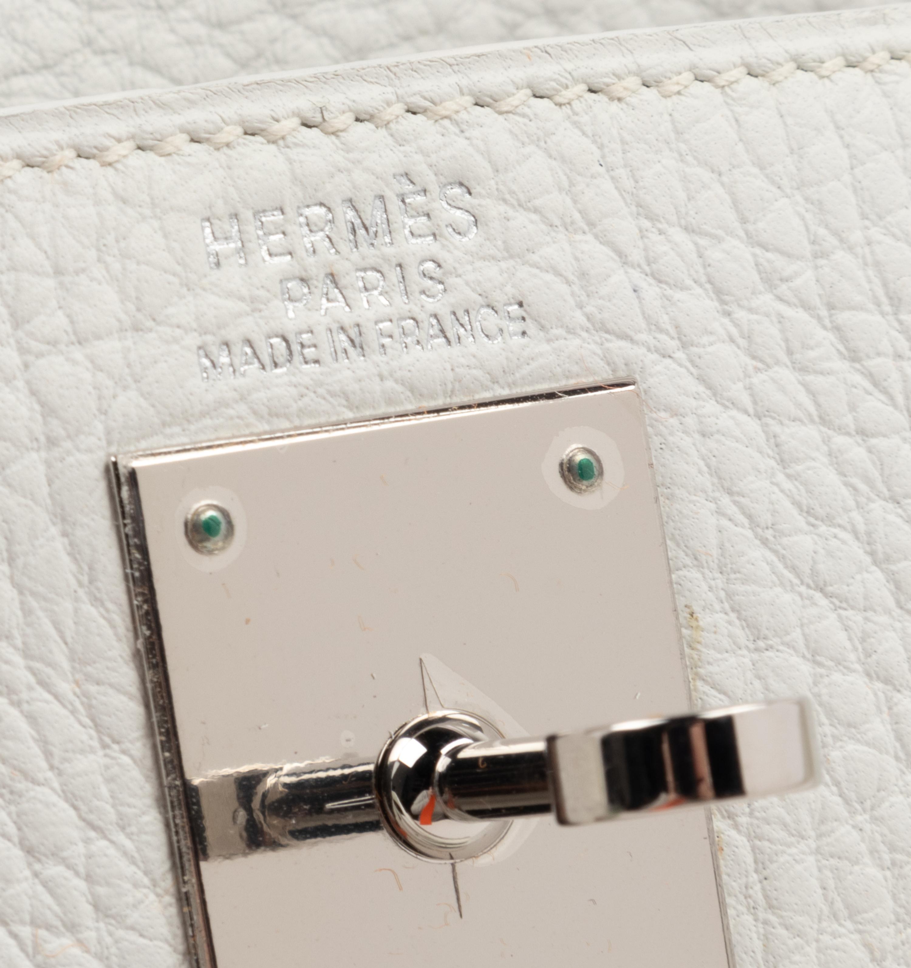 Hermès White Leather 32cm Kelly Bag, 2004