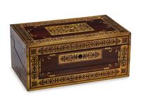 A Regency Brass Inlaid Rosewood Lap Desk