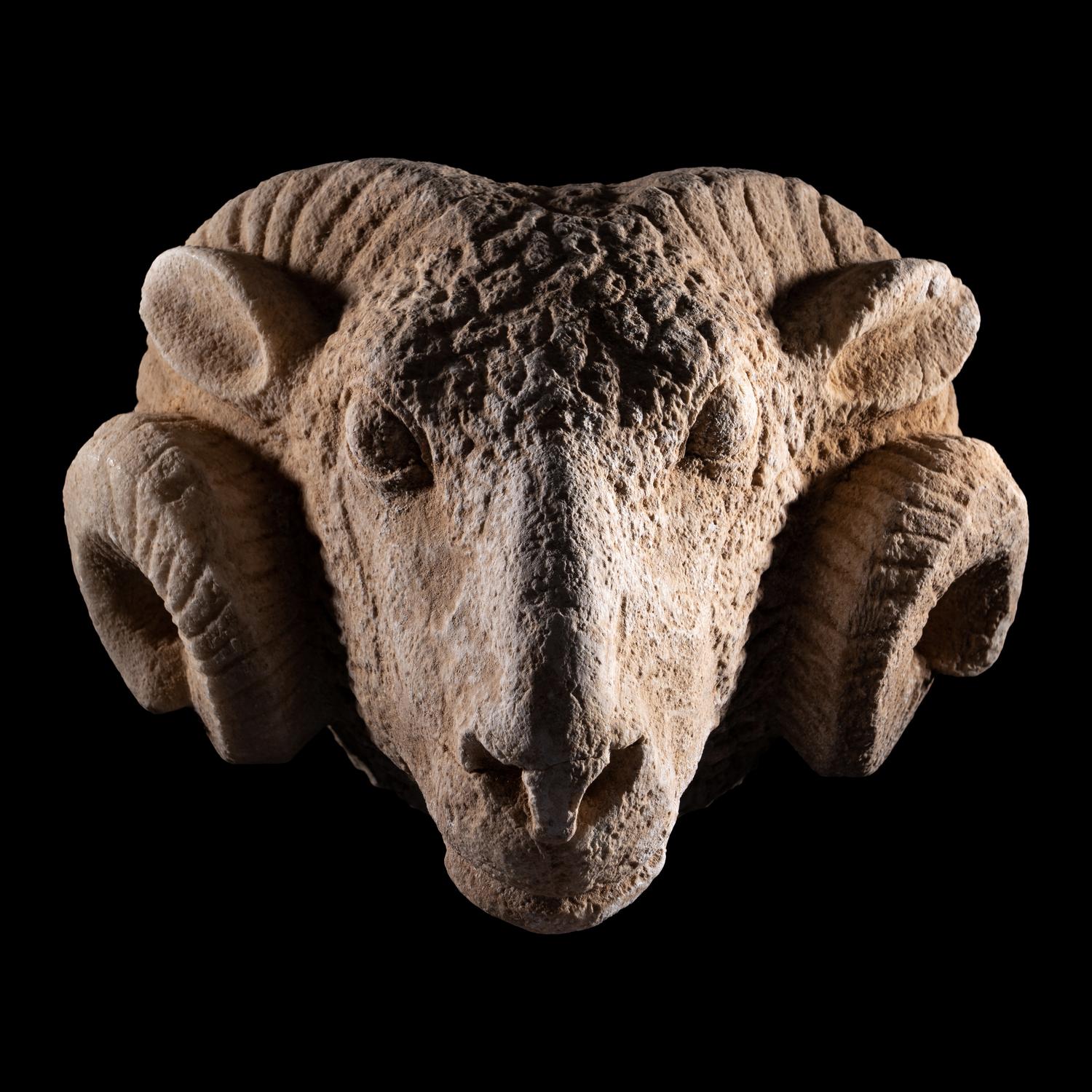 A Roman Marble Head of a Ram