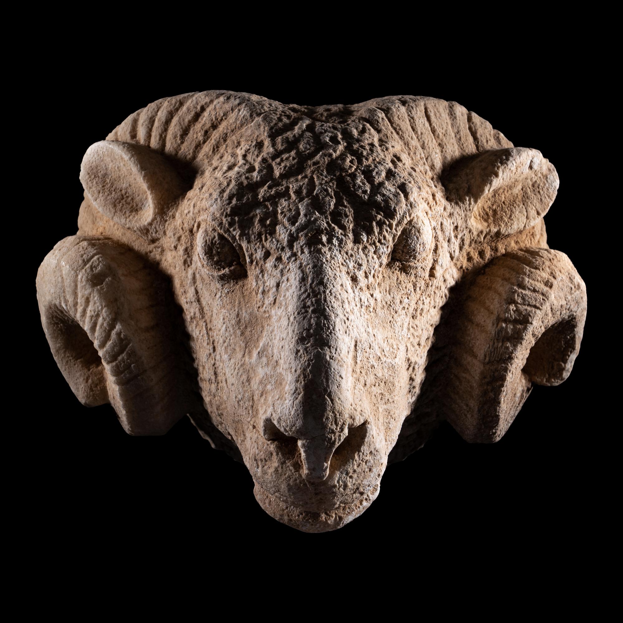 A Roman Marble Head of a Ram