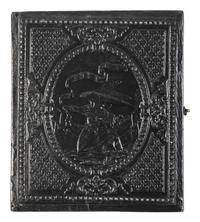 [CIVIL WAR]. Sixth plate tintype featuring a double-armed Union cavalryman.