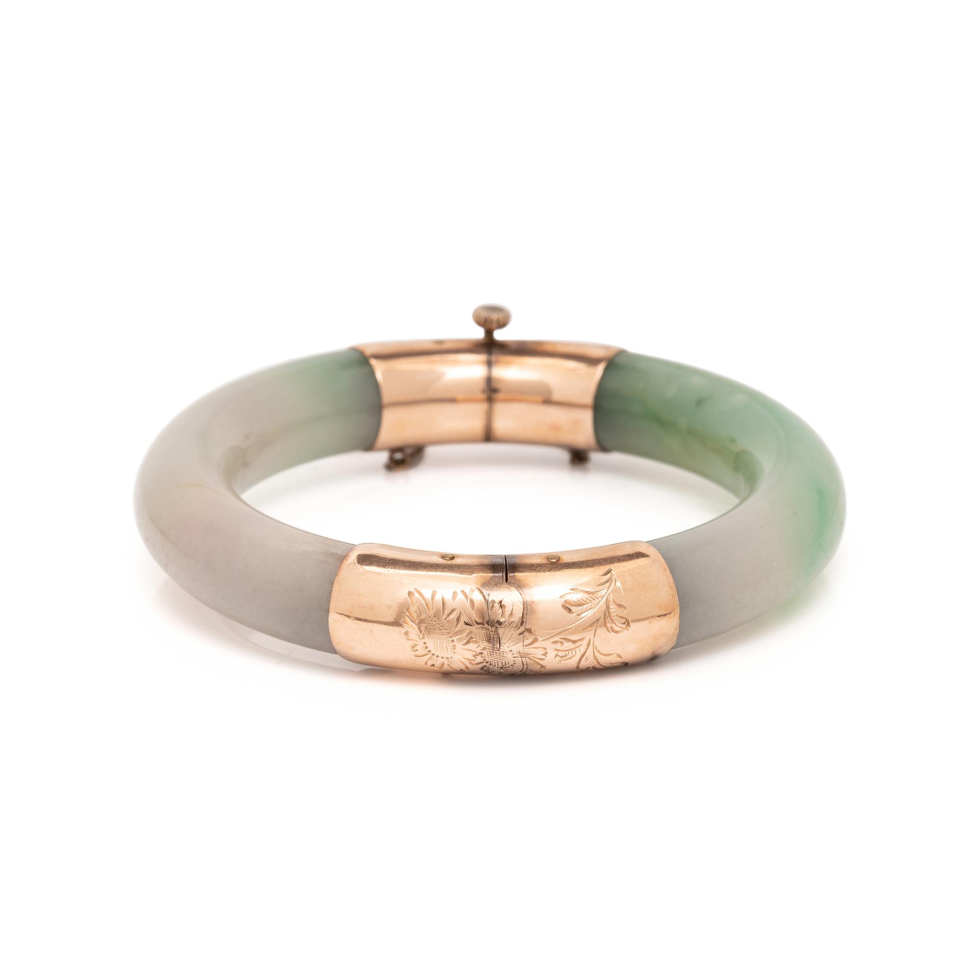 ROSE GOLD AND JADE BANGLE BRACELET