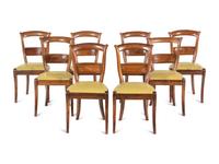 A Set of Eight French Pearwood Dining Chairs