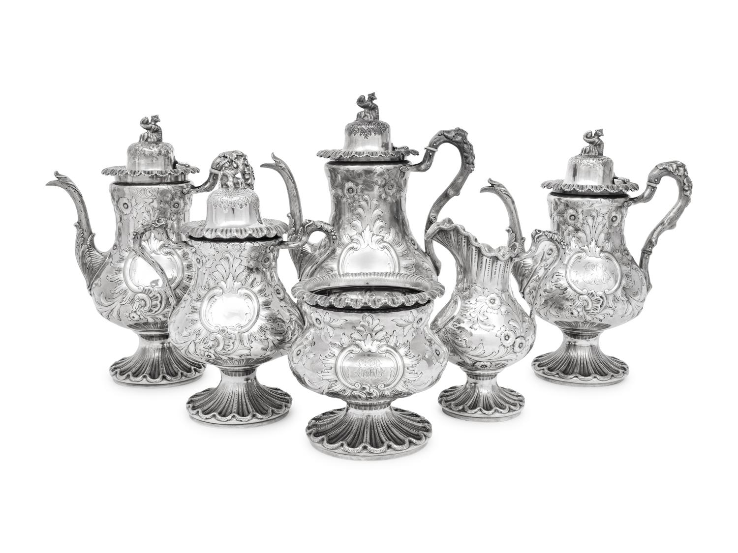 An American Silver Six Piece Tea and Coffee Service