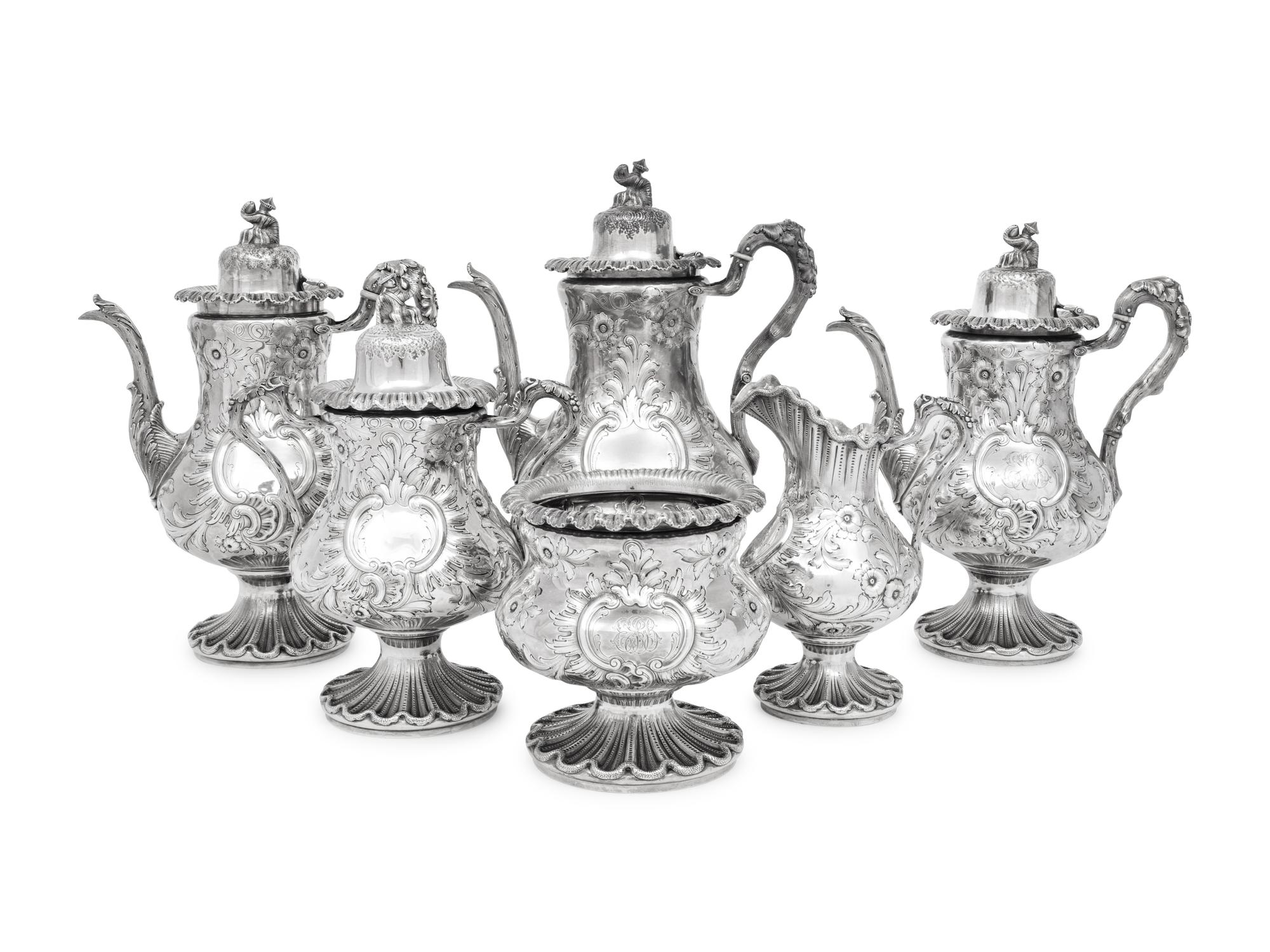 An American Silver Six Piece Tea and Coffee Service
