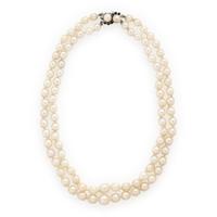 Cultured Pearl and Sapphire Necklace