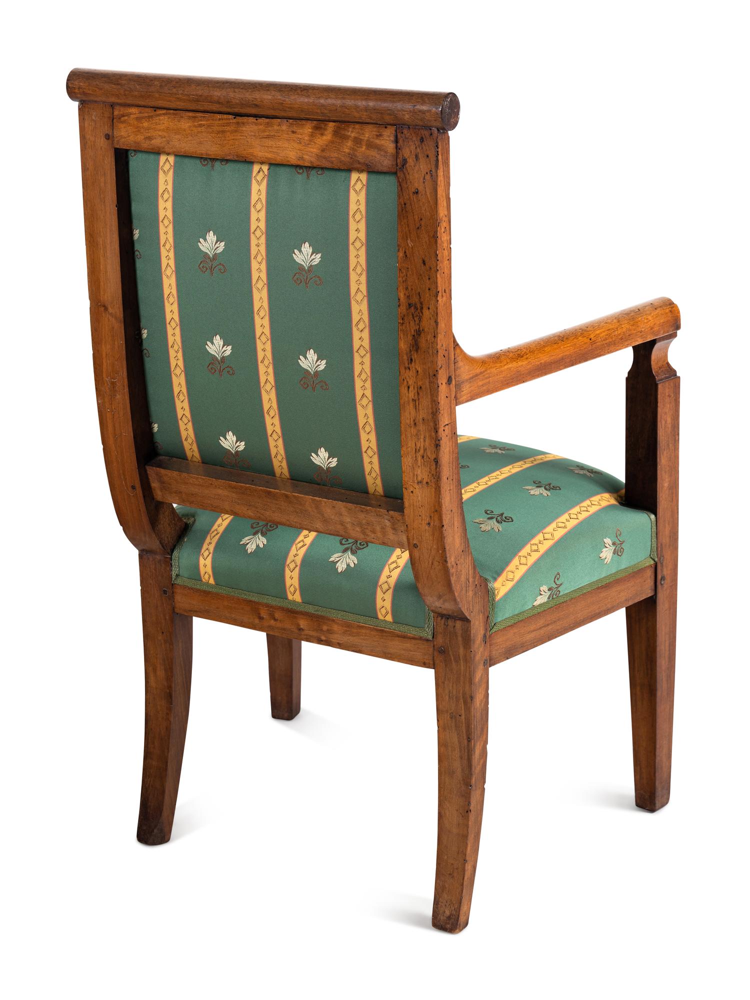 A Pair of Empire Walnut Fauteuils