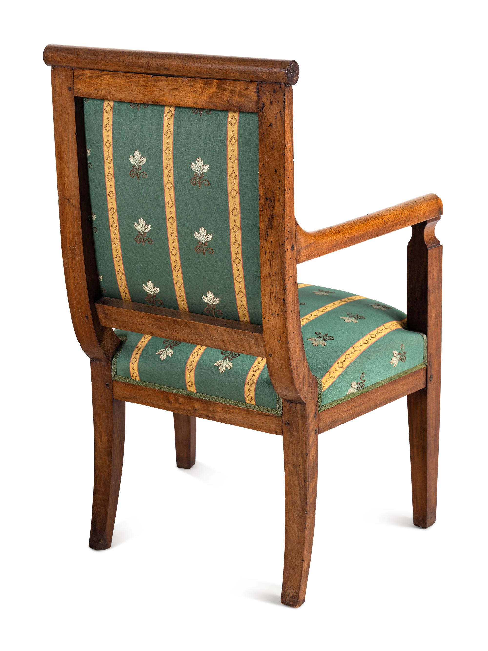 A Pair of Empire Walnut Fauteuils