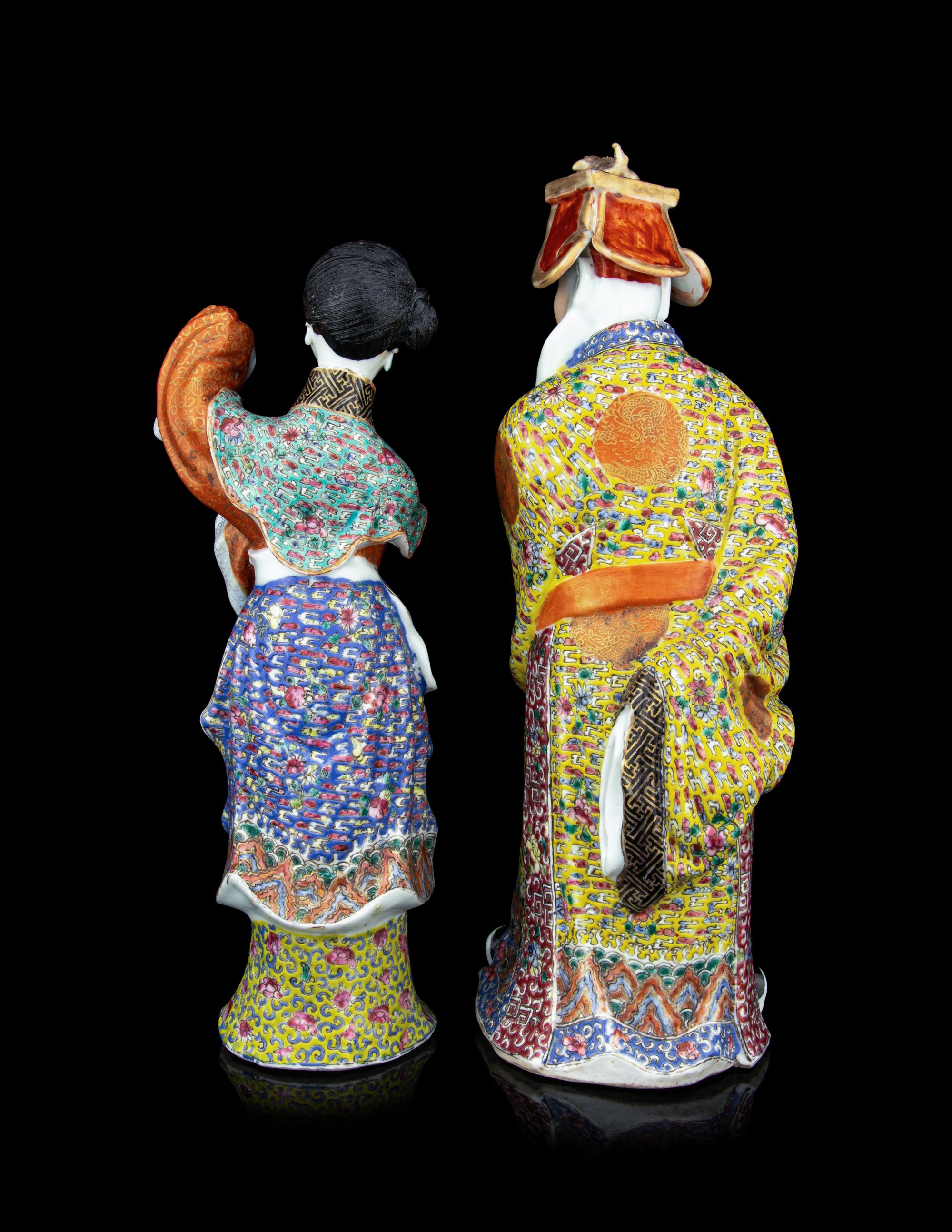 Two Chinese Famille Rose Porcelain Immortal Figures