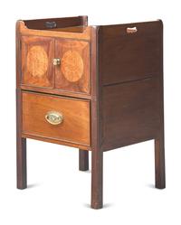 A George III Inlaid Mahogany Night Table