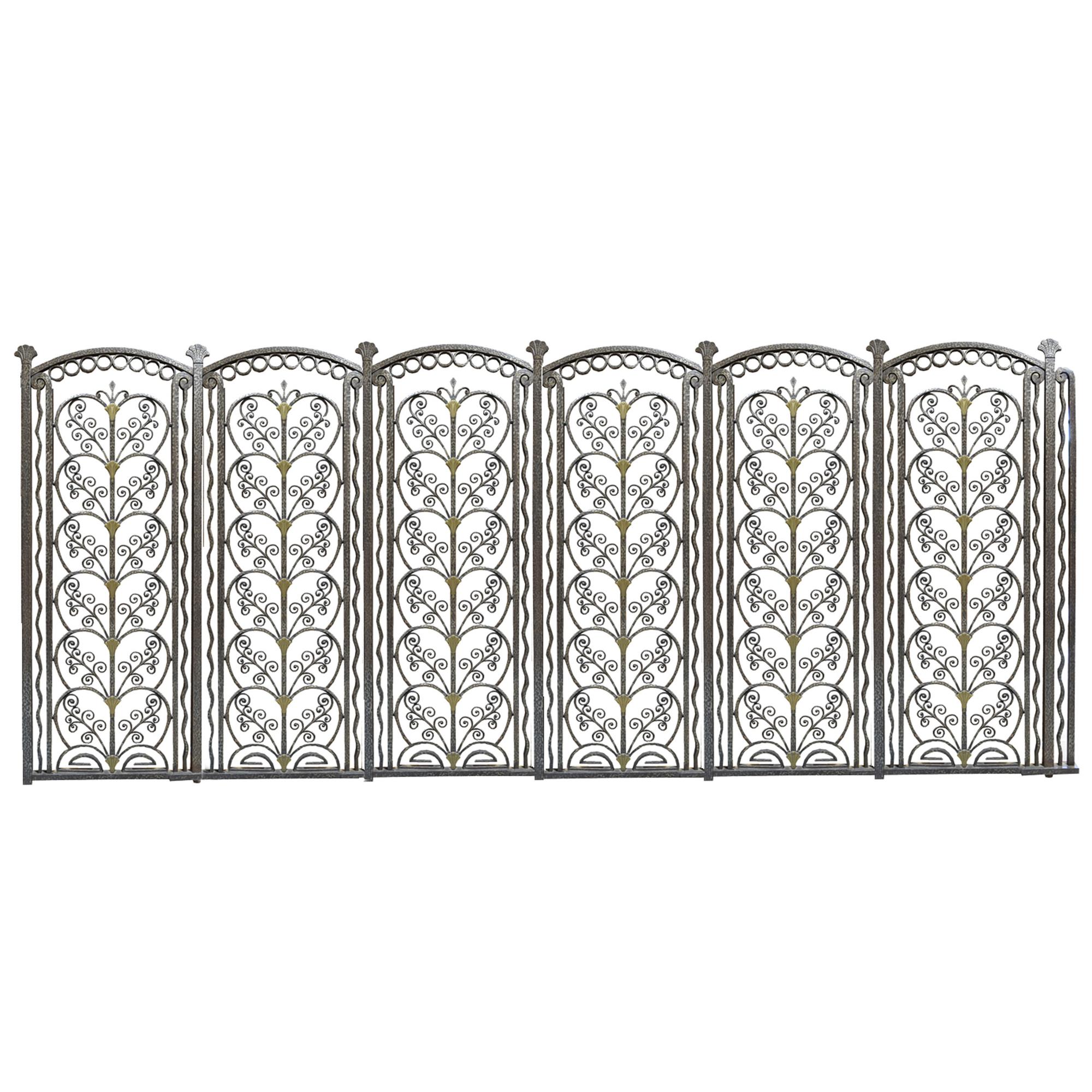A Fer Forge Room Divider by Paul Kiss 144" W x 1" D x 55.5" H — France, Circa 1920
