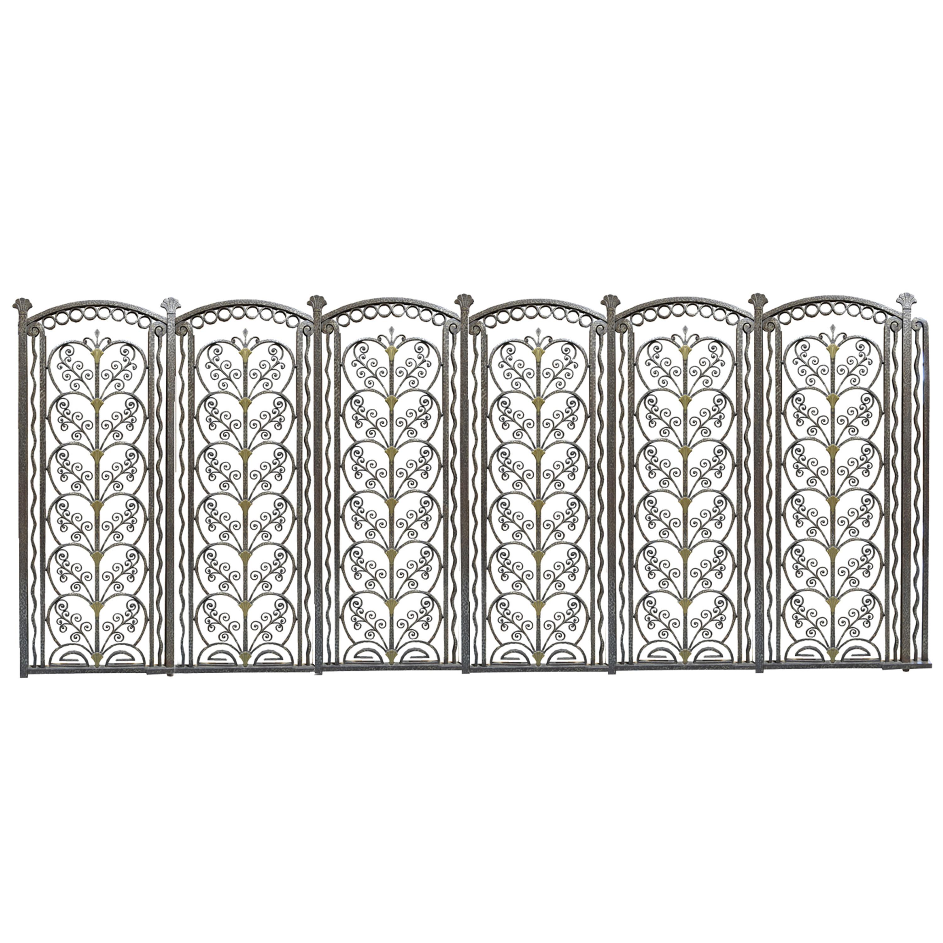 A Fer Forge Room Divider by Paul Kiss 144" W x 1" D x 55.5" H — France, Circa 1920