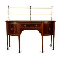 A George III Inlaid Mahogany Sideboard with Brass Gallery — LATE 18TH/EARLY 19TH CENTURY