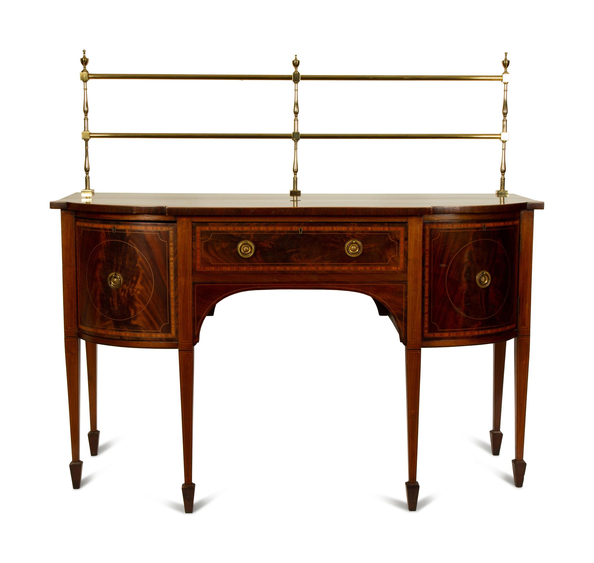 A George III Inlaid Mahogany Sideboard with Brass Gallery — LATE 18TH/EARLY 19TH CENTURY