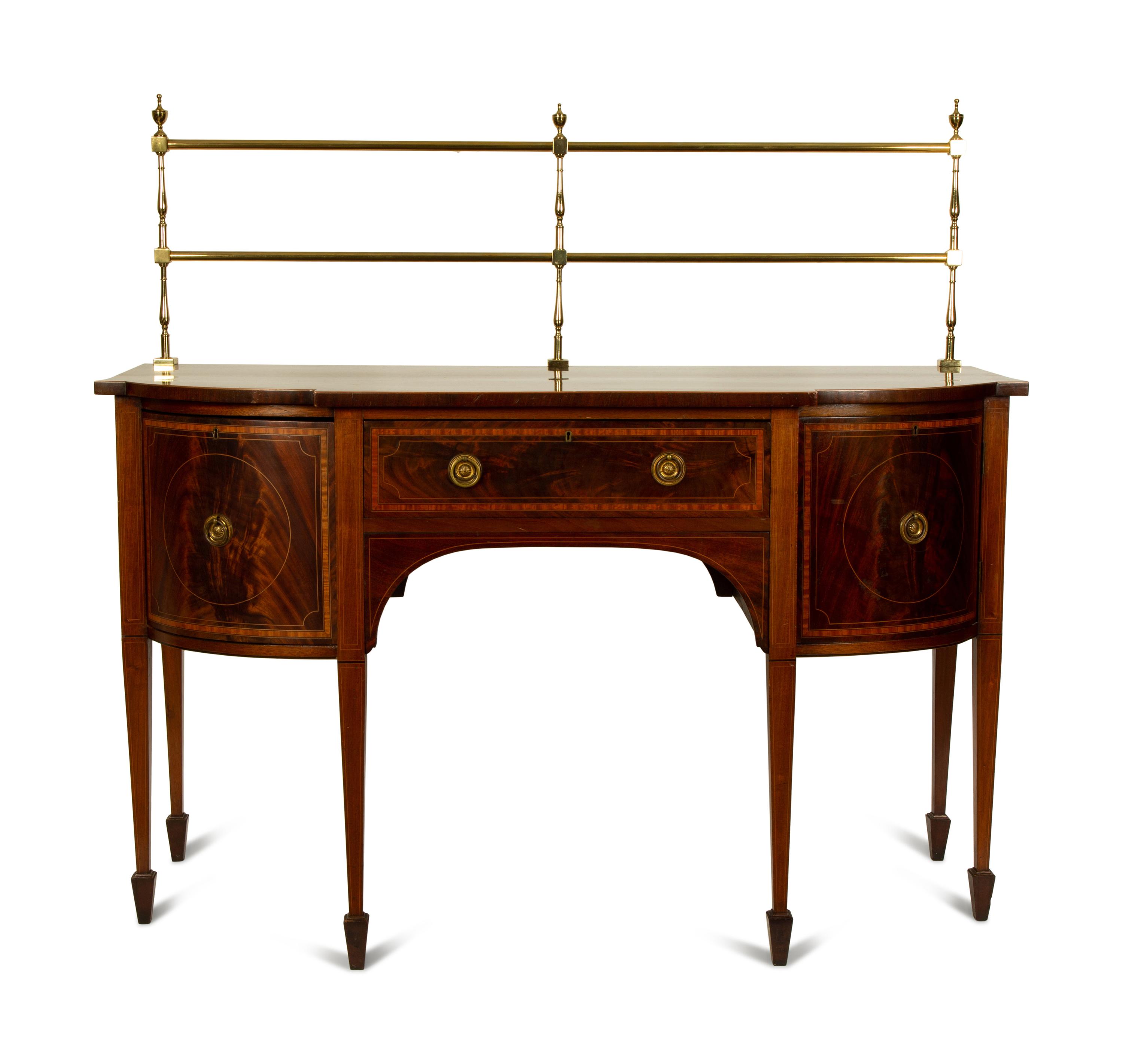 A George III Inlaid Mahogany Sideboard with Brass Gallery — LATE 18TH/EARLY 19TH CENTURY