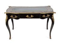 A Louis XV Style Gilt Bronze Mounted Boulle Marquetry Bureau Plat