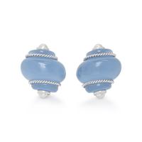 BLUE RESIN SHELL EARRINGS