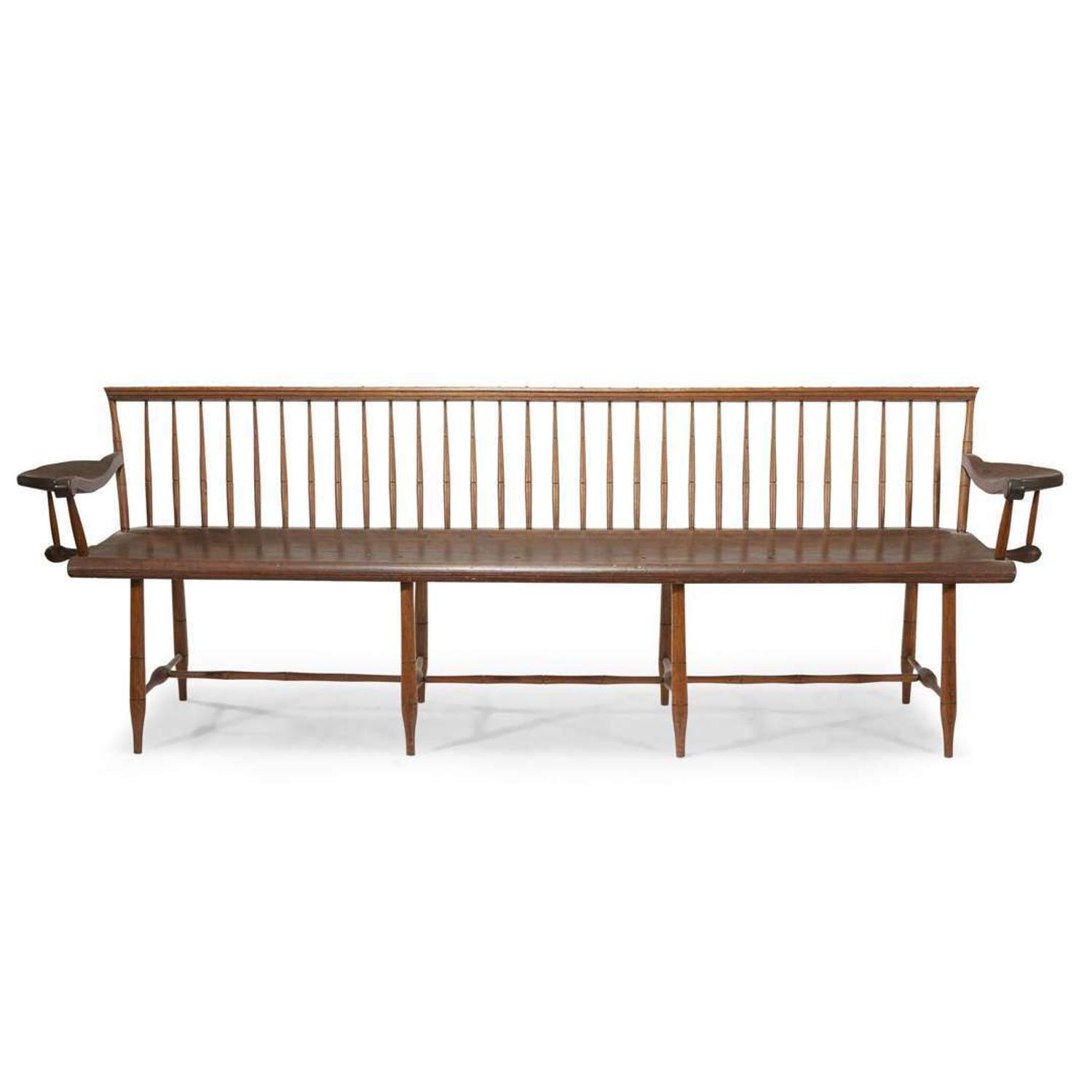 Bamboo-turned deacon's bench early 19th century