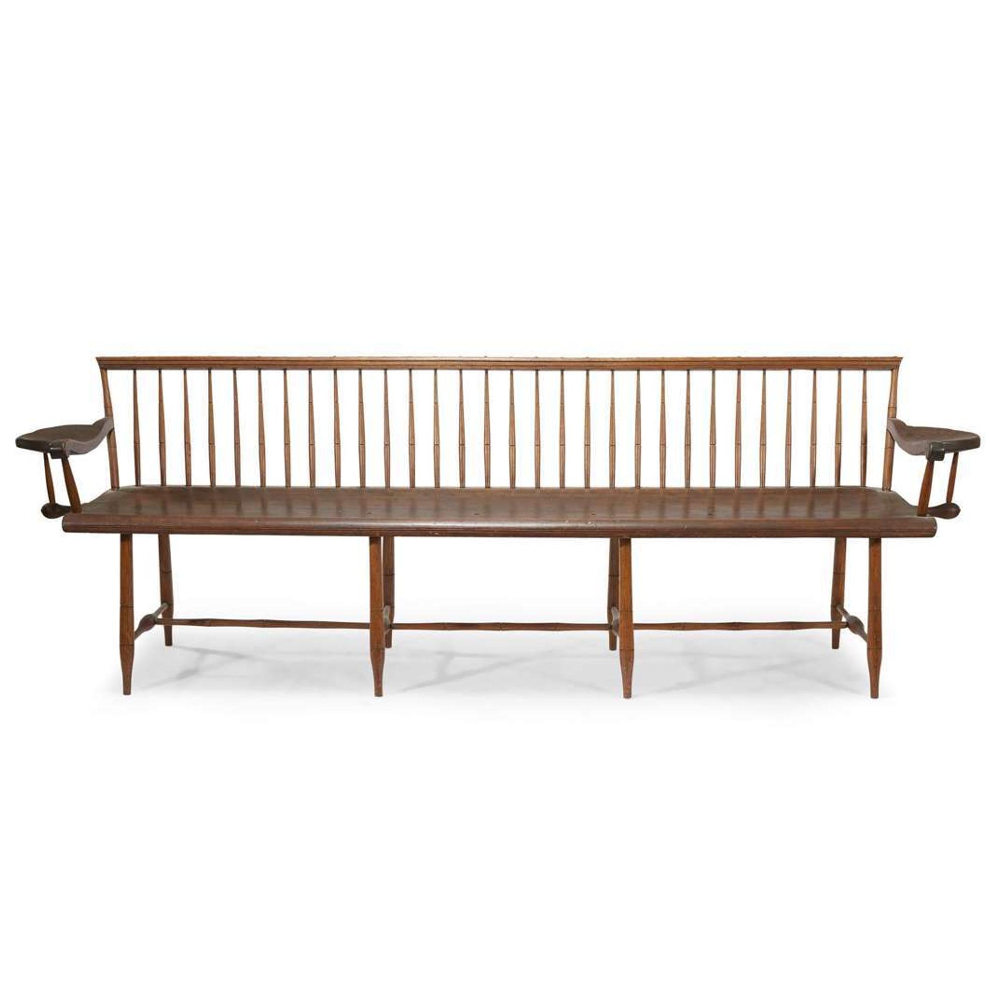 Bamboo-turned deacon's bench early 19th century