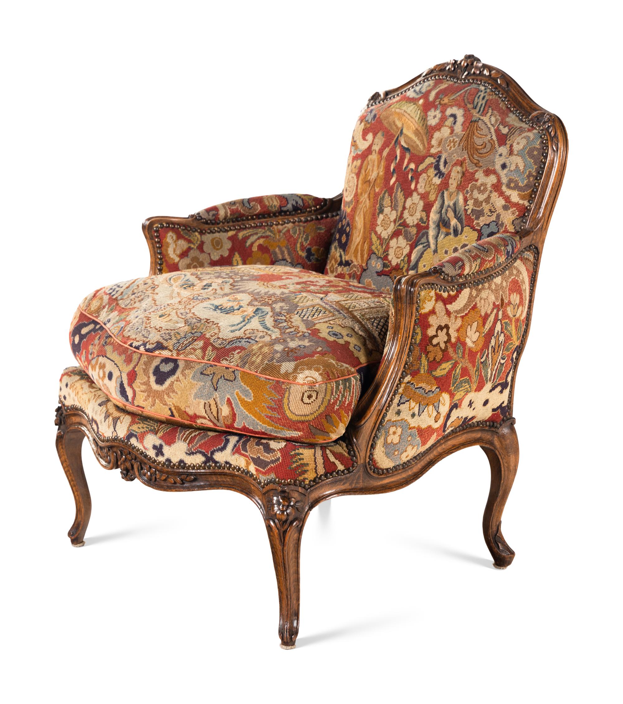A Pair of Louis XV Style Bergères