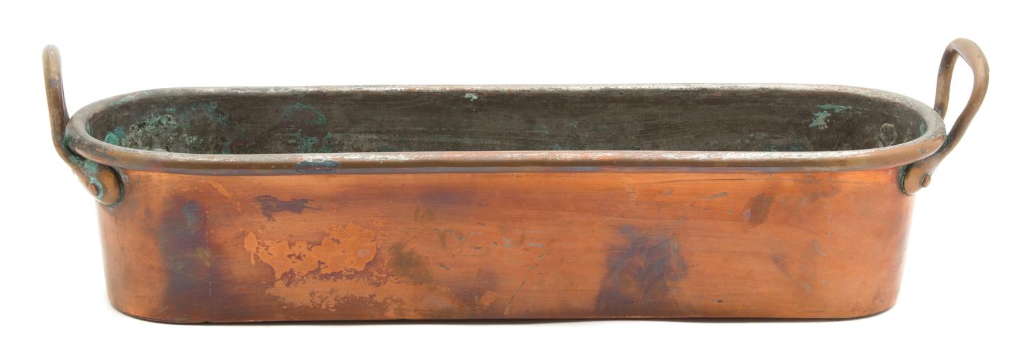A Vintage Copper and Steel Fish Poacher Length 24 1/4 inches. — 19TH CENTURY