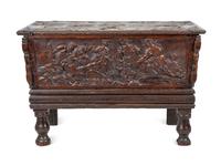 A Continental Carved Walnut Coffer on Stand — 18TH/19TH CENTURY