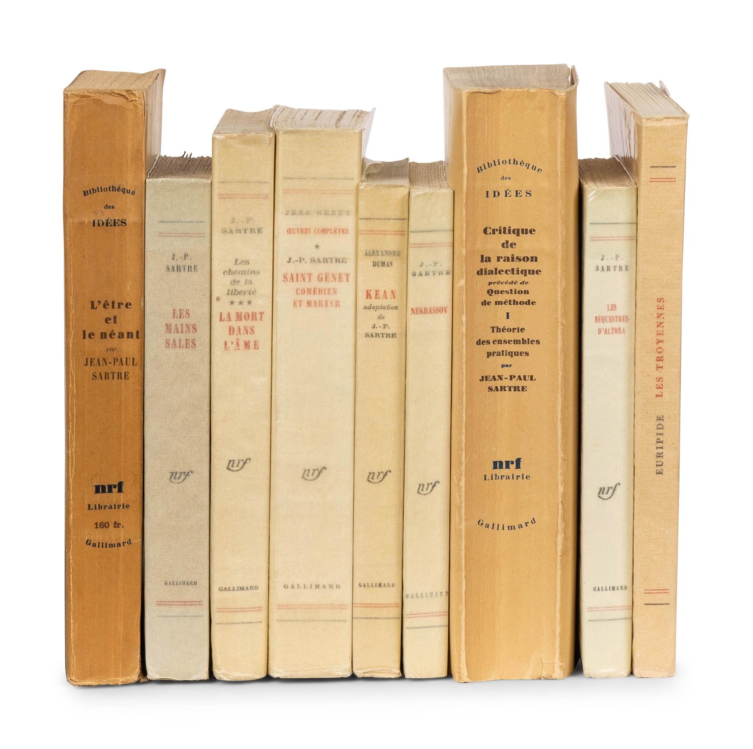 SARTRE, Jean Paul (1905-1980). Group of 9 works published by Gallimard, comprising: