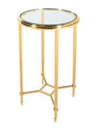 A Pair of Brass and Glass Side Tables