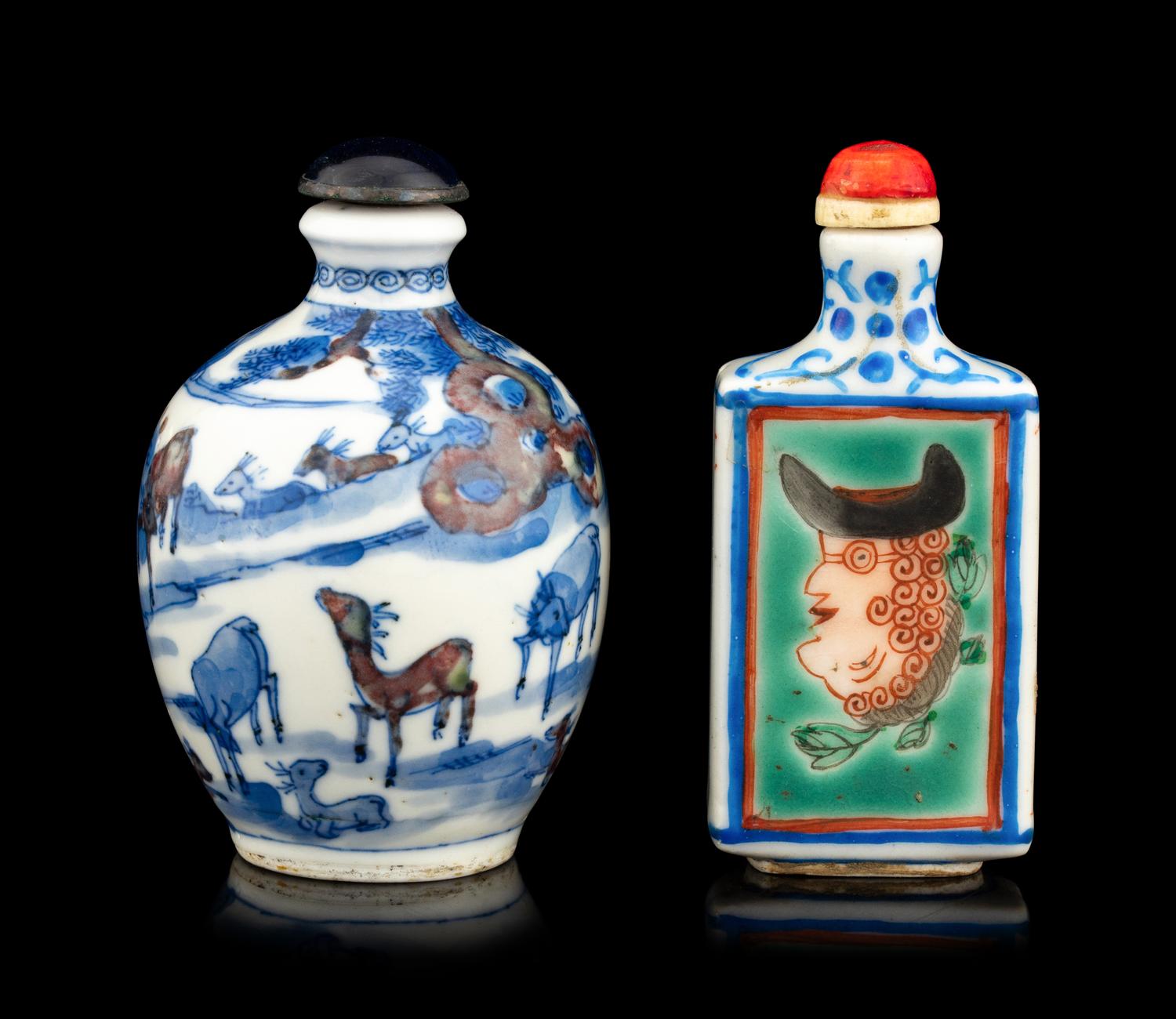Two Chinese Porcelain Snuff Bottles