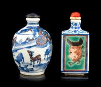 Two Chinese Porcelain Snuff Bottles