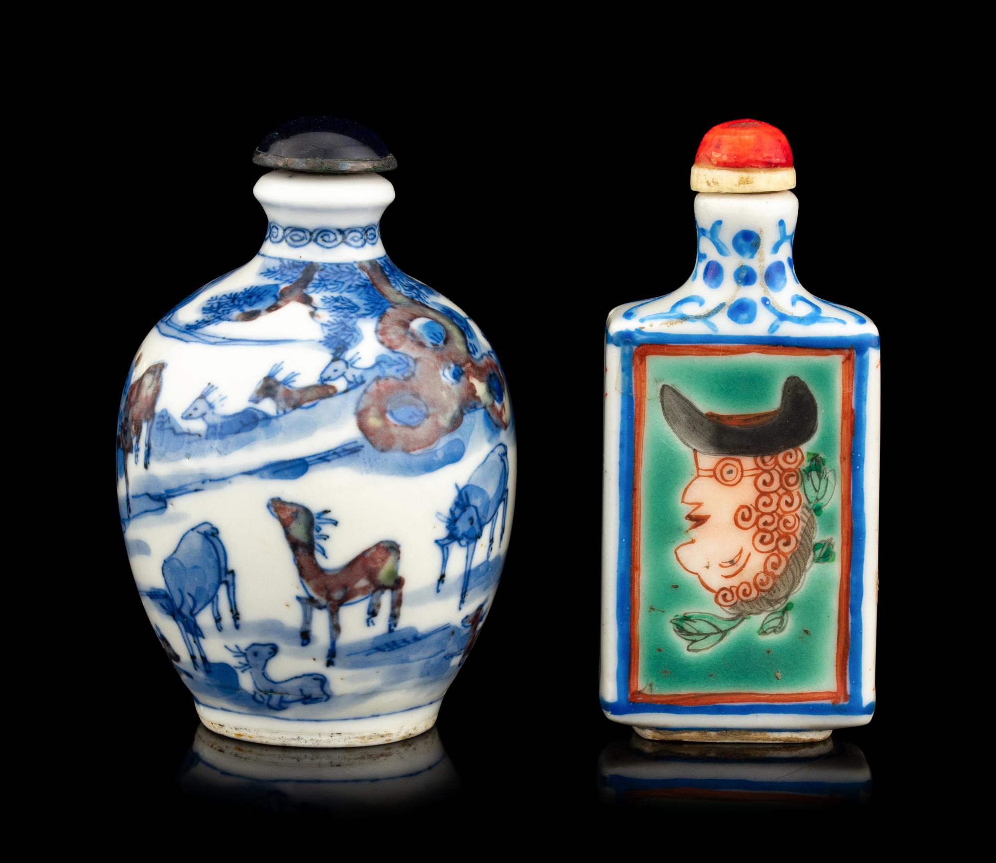 Two Chinese Porcelain Snuff Bottles