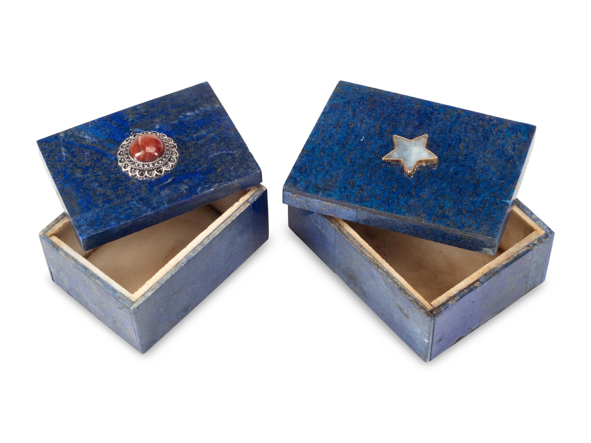 Four Lapis Lazuli Table Boxes