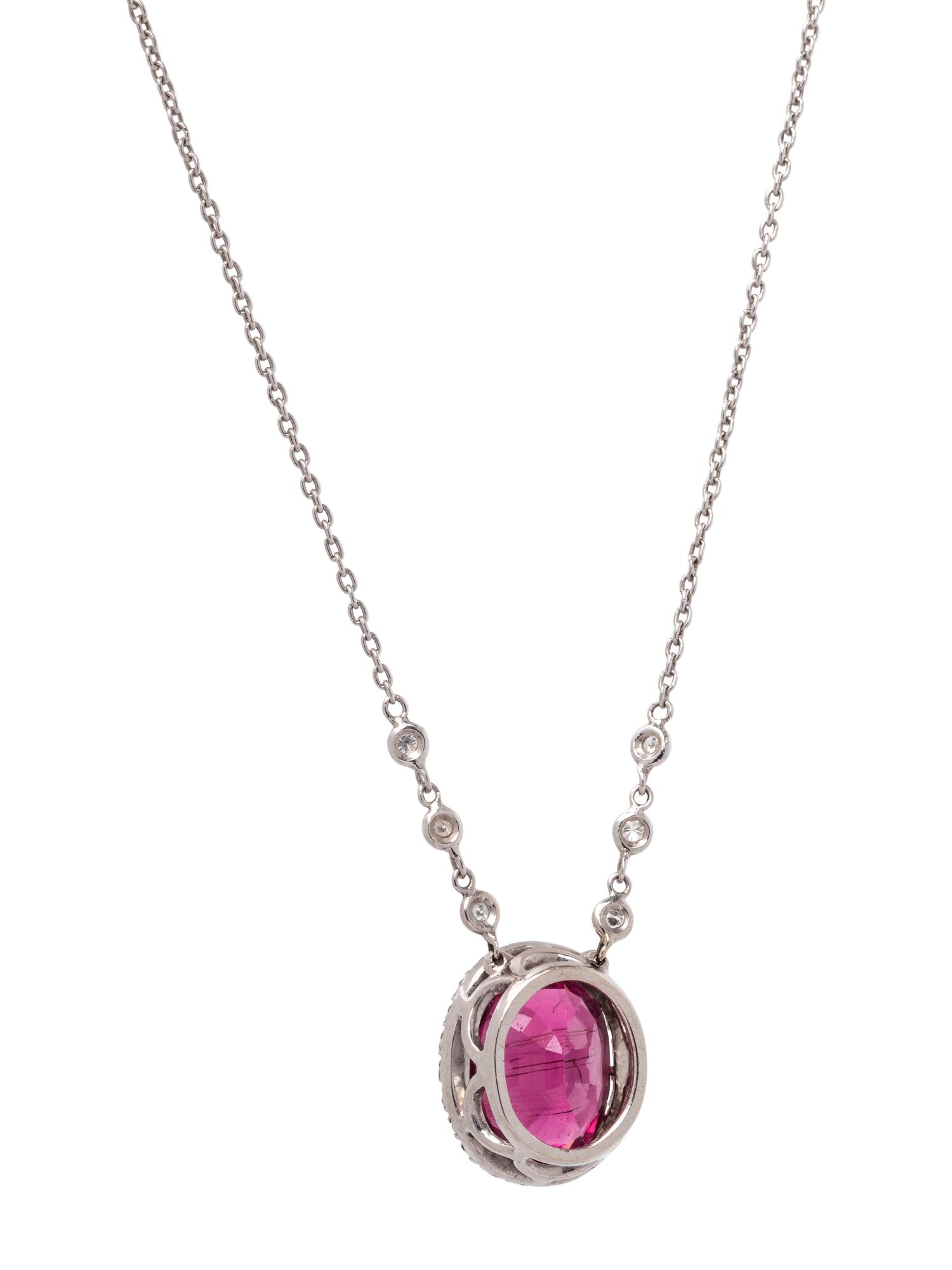 RUBELLITE AND DIAMOND NECKLACE