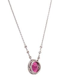 RUBELLITE AND DIAMOND NECKLACE