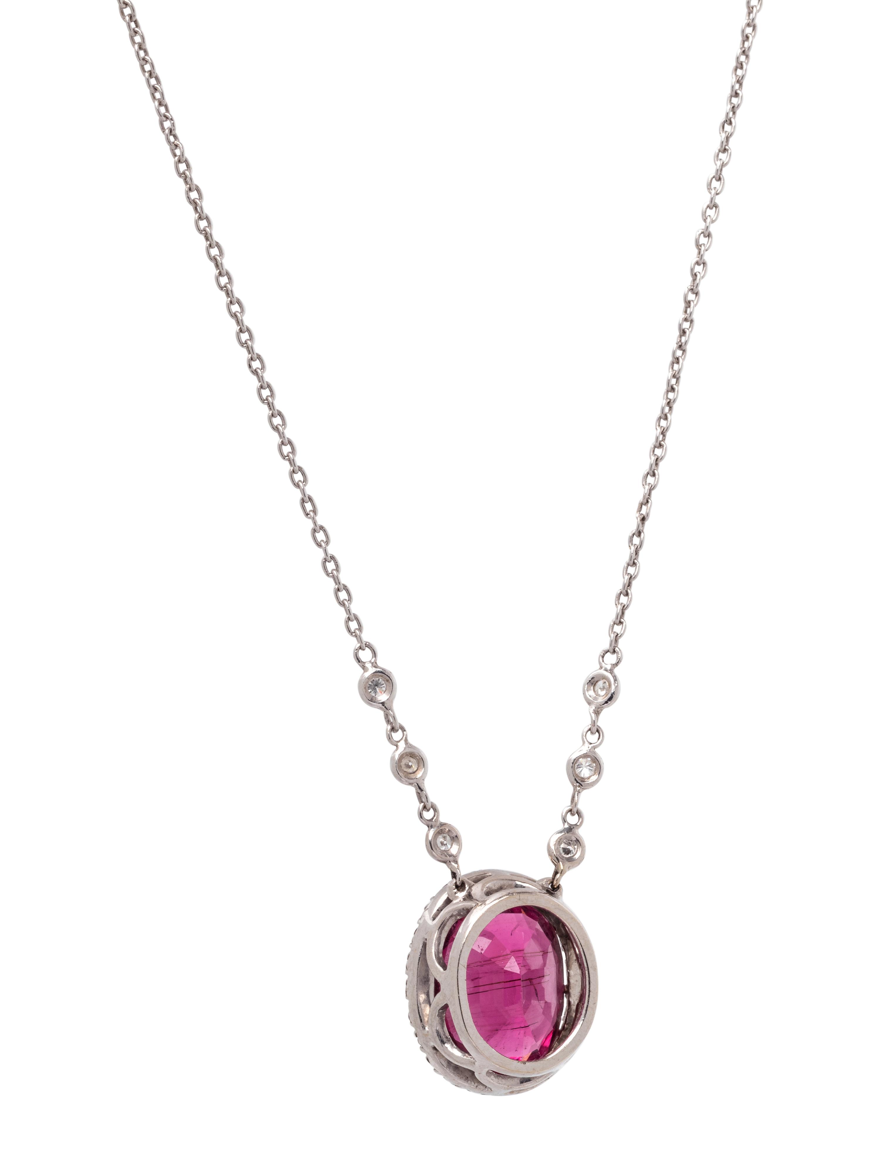 RUBELLITE AND DIAMOND NECKLACE