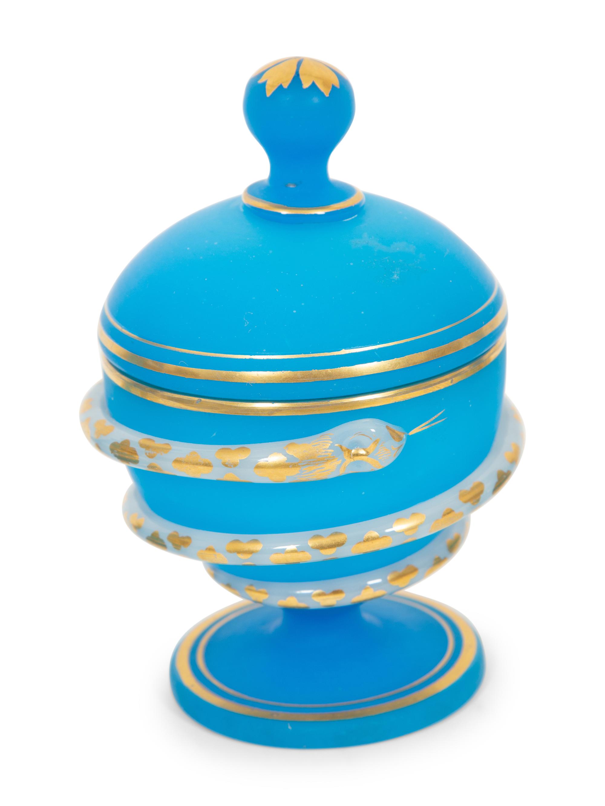 A French Opaline Glass Three-Piece Dresser Set